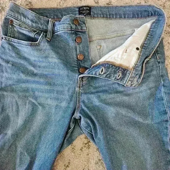 J. Crew Factory Womens Med Wash 10" High-rise Skinny Distressed Jean 31 - Picture 7 of 15